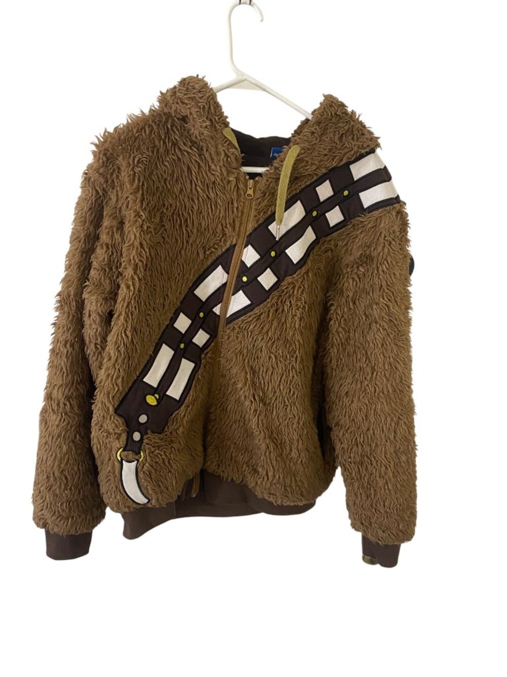 Star Wars Adults Cosplay Faux Fur Chewbacca Furry Hoodie - Small